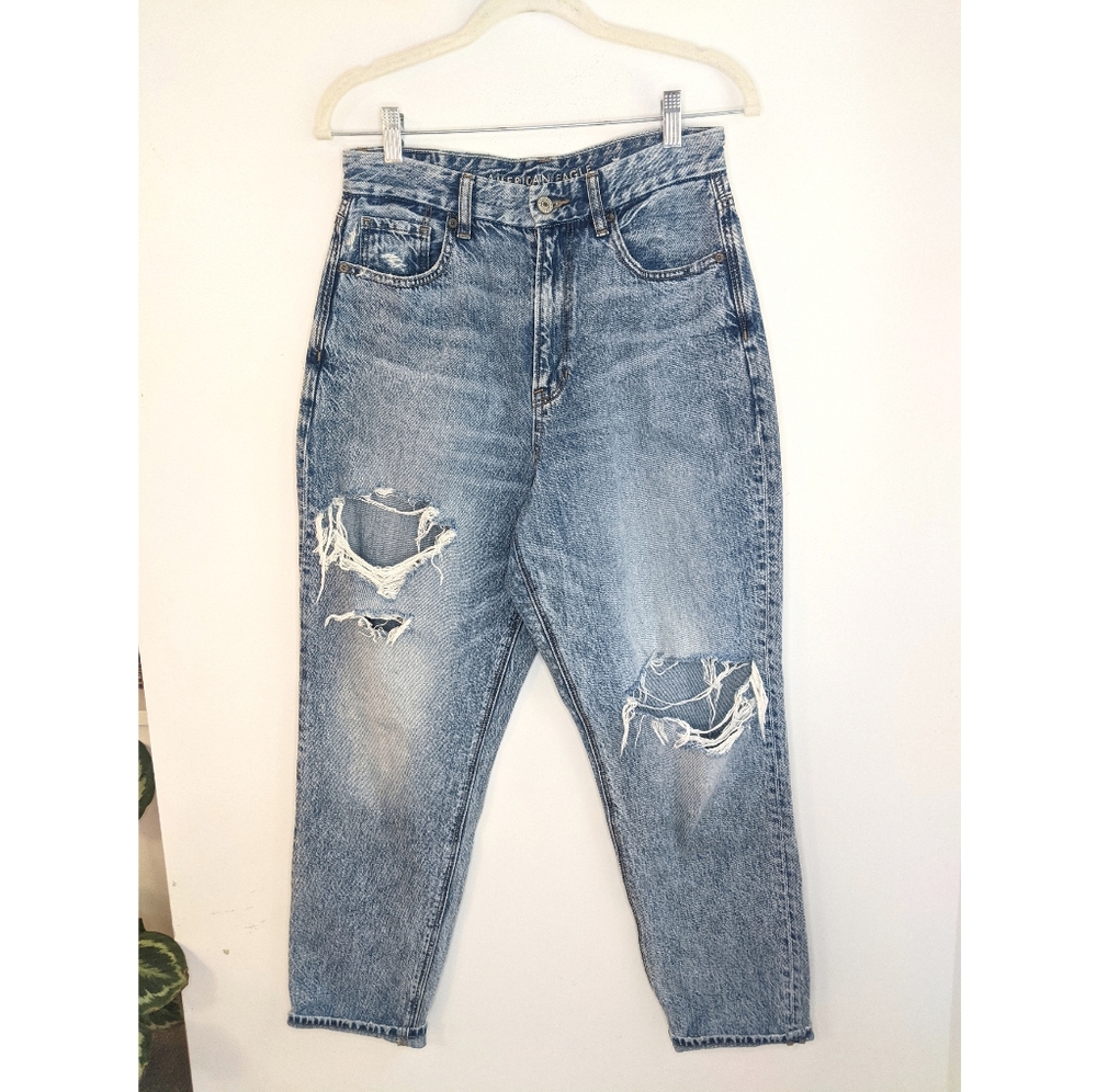 American Eagle Vintage Wash High Rise Curvy Mom Jeans